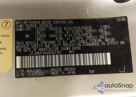 2006 Lexus Rx 400H z USA, uszkodzony, nr VIN JTJGW31U660002762